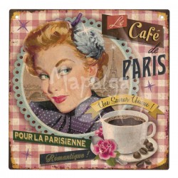 Plaque décorative Le café de Paris 19x19 cm