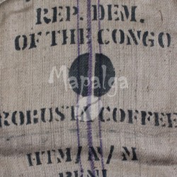 Sac de café vide en toile de jute - Robusta Coffee - Produce of D.R. Congo