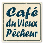 Plaque décorative Café du Vieux Pêcheur 19x19 cm