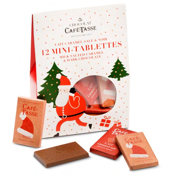 Chocolats de Noël - Boîte de chocolat rouge à partager 500g - Assortiment  de chocolats belges boite Métal 