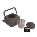 Théière Carrée Fonte avec Intérieur Emaillé Taupe 400ml SEMA DESIGN