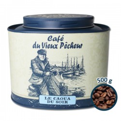 Boîte métal café grain LE CAOUA DU SOIR 500g - CAFÉ DU VIEUX PÊCHEUR