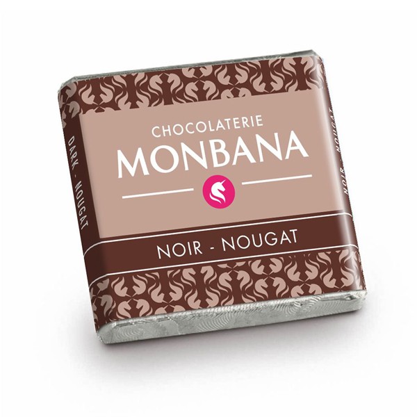 Assortiment Carrés chocolat Noir et Lait Nougat Monbana x200