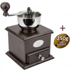 Moulin à café manuel Brésil bois teinté noyer - Peugeot + 250g de café OFFERTS