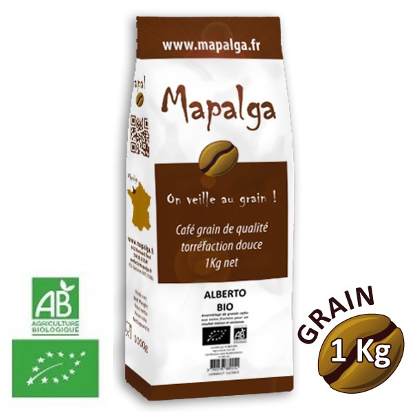 Café grain ALBERTO BIO - 1 Kg - MAPALGA - MAPALGA CAFES