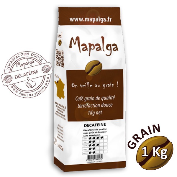 Café grain DECAFEINE - 1 Kg - MAPALGA
