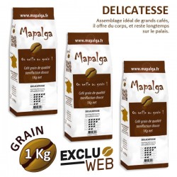 Pack x 3 Café grain DELICATESSE - 1 Kg - MAPALGA