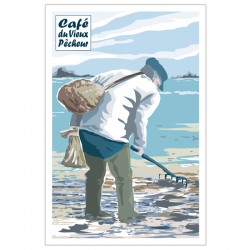 Carte postale Le Pêcheur à pied - CAFÉ DU VIEUX PÊCHEUR