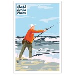 Carte postale Le Pêcheur à la ligne - CAFÉ DU VIEUX PÊCHEUR