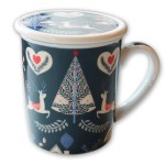 Tisanière porcelaine décor Noël 3 pièces 25cl - CHACULT