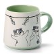 Mug porcelaine "Charlie" 350 ML Jaune ou vert CHACULT 30549