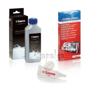 Kit entretien SAECO ( 1 détartrant 250 ml+ 10 tablettes dégraissage + 1  tube de graisse) - MAPALGA CAFES