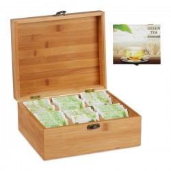 Boîte à thé bambou 6 compartiments - RELAXDAYS