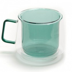 Mug double paroi verre vert - AMADEUS