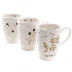 Mug CARPE DIEM 3 designs assortis - 35 cl - AMADEUS