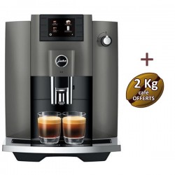 Machine à café E6 Dark Inox (EC) 15439 - JURA + 2 Kg de café OFFERTS