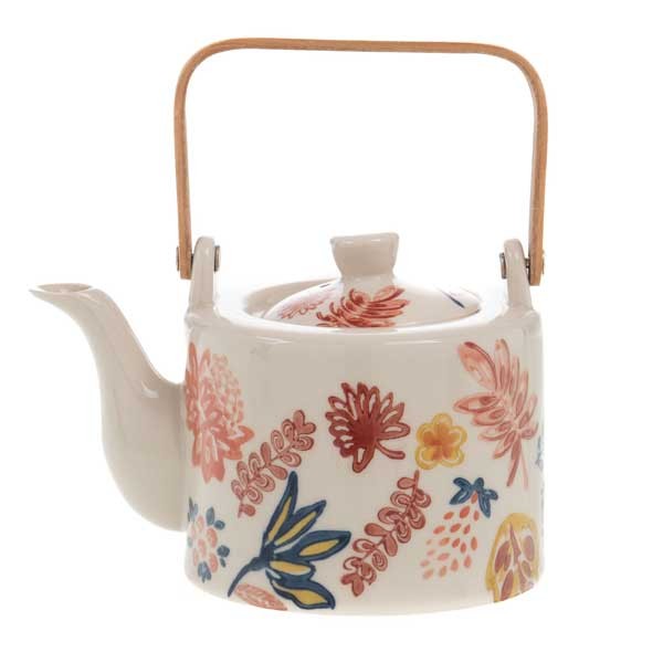 Théière En Verre ZENS Avec Infuseur Magnétique - 800 Ml, Couvercle Noyer, Idéale Pour Thés En Vrac