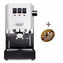 Machine à café espresso CLASSIC E24 POLAR WHITE GAGGIA RI9481/13 + 1 Kg de café moulu OFFERT