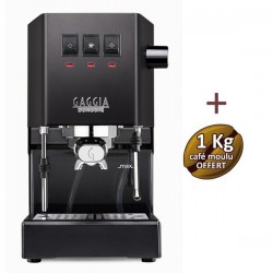 Machine à café espresso CLASSIC E24 THUNDER BLACK GAGGIA RI9481/14 + 1 Kg de café moulu OFFERT