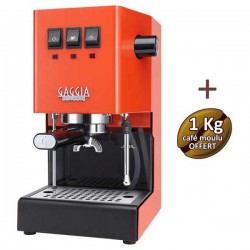 Machine à café espresso CLASSIC E24 LOBSTER RED GAGGIA RI9481/19 + 1 Kg de café moulu OFFERT