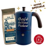 Cafetière italienne Moka Classique 6 Tasses CAFÉ DU VIEUX PÊCHEUR tous feux sauf induction - ANGELINA
