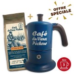 Cafetière italienne Moka Classique 3 Tasses CAFÉ DU VIEUX PÊCHEUR tous feux - ANGELINA