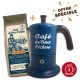 Lot Cafetière italienne Moka 3 Tasses CAFÉ DU VIEUX PÊCHEUR tous feux - ANGELINA + 250g café moulu LE LOUP DE MER