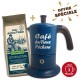 Lot cafetière italienne Moka 3 Tasses CAFÉ DU VIEUX PÊCHEUR tous feux - ANGELINA + 250g café moulu LA BISTOULE