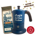 Cafetière italienne Moka Classique 6 Tasses CAFÉ DU VIEUX PÊCHEUR tous feux - ANGELINA