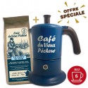 Cafetière italienne Moka Classique 3 Tasses CAFÉ DU VIEUX PÊCHEUR tous feux sauf induction - ANGELINA