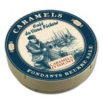Boîte ronde bois Caramels fondants au beurre salé d'Isigny A.O.P. 150g - CAFÉ DU VIEUX PÊCHEUR
