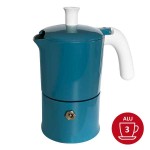 Cafetière italienne Moka classique Bleu / Blanc 3 tasses TOUS FEUX SAUF INDUCTION ANG30502 - ANGELINA