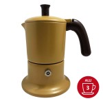Cafetière italienne moutarde / marron 3 tasses TOUS FEUX ANG3IND1304 - ANGELINA