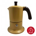 Cafetière italienne moutarde / marron 3 tasses TOUS FEUX ANG3IND1304 - ANGELINA MADE IN ITALY