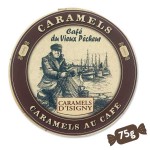 Boîte ronde bois Caramels au café 75g - CAFÉ DU VIEUX PÊCHEUR