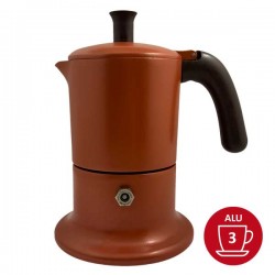 Cafetière italienne orange / marron 3 tasses TOUS FEUX ANG3IND1004 - ANGELINA MADE IN ITALY
