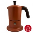 Cafetière italienne orange / marron 3 tasses TOUS FEUX ANG3IND1004 - ANGELINA MADE IN ITALY
