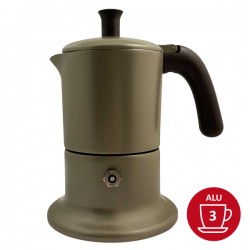Cafetière italienne or / marron 3 tasses TOUS FEUX ANG3IND1504 - ANGELINA MADE IN ITALY