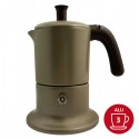 Cafetière italienne or / marron 3 tasses TOUS FEUX ANG3IND1504 - ANGELINA MADE IN ITALY