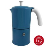 Cafetière italienne Moka classique Bleu / Blanc 6 tasses TOUS FEUX SAUF INDUCTION ANG60502 - ANGELINA