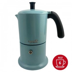 Cafetière italienne bleu clair / noir 6 tasses TOUS FEUX ANG6IND0903 - ANGELINA MADE IN ITALY