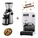 Offre spéciale machine à café expresso CLASSIC E24 Polar White + moulin à café MD15 - GAGGIA + 1 Kg de café OFFERT