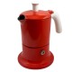Cafetière italienne rouge / blanc 3 tasses TOUS FEUX ANG3INDXMASRED - ANGELINA MADE IN ITALY