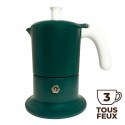 Cafetière italienne vert / blanc 3 tasses TOUS FEUX ANG3INDXMASGREEN - ANGELINA MADE IN ITALY