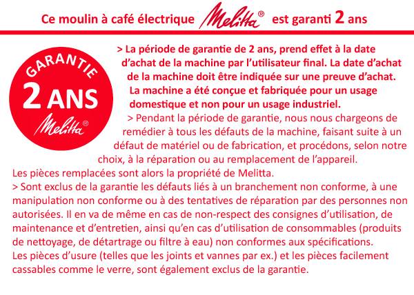 Melitta Molino® moulin à café électrique, noir-rouge